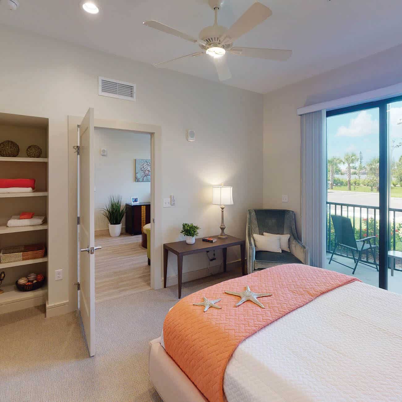 Bedroom with balcony